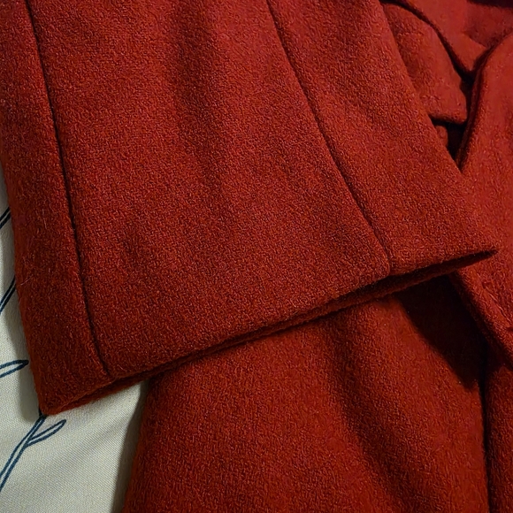 Beautiful Red NWT Kate Spade New York Wool Blend Pea Coat Belted Wrap Size XL - Picture 13 of 16